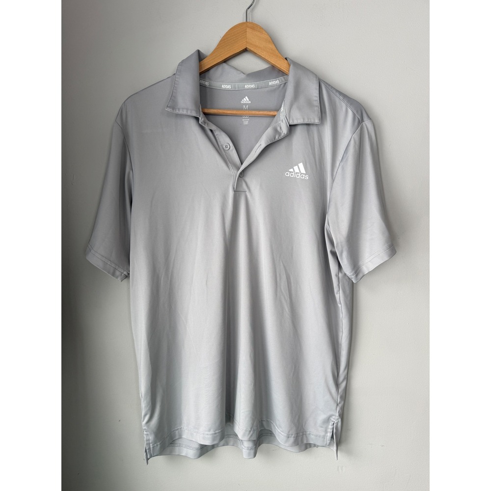 Adidas Golf Mens Medium Gray Short Sleeve Performance Polo Shirt summer resort - Picture 1 of 6